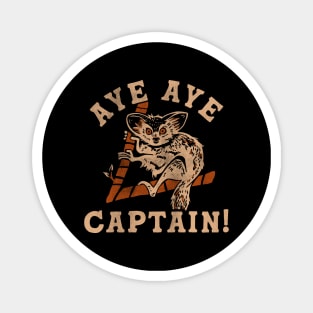 Aye Aye Captain: Cute & Funny Lemur Animal Design Magnet